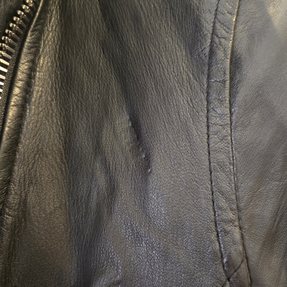 Peruzzi Leather Moto Jacket Size 38 - Picture 9 of 11